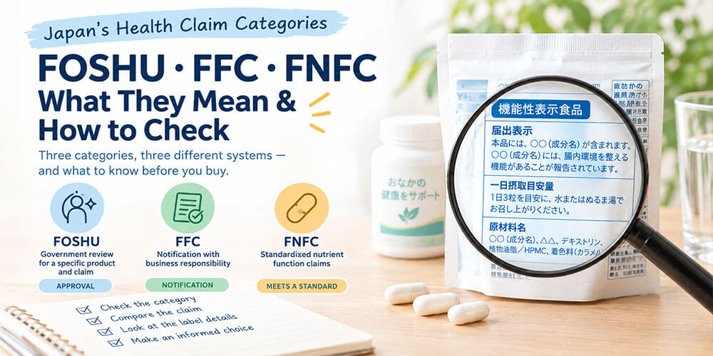 Comparison of the Japanese FOSHU, FFC, and FNFC food health-claim categories
