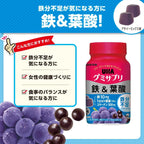 UHA Gummy Supplement Iron & Folic Acid Acai Mix Flavor 30-Day Supply