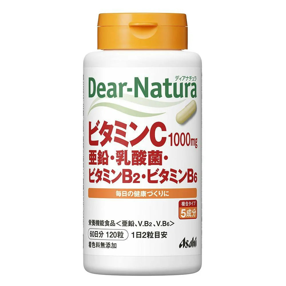 Dear-Natura Vitamin C, Zinc, Lactic Acid Bacteria, Vitamin B2, Vitamin B6 - 120 Tablets (60-Day Supply)