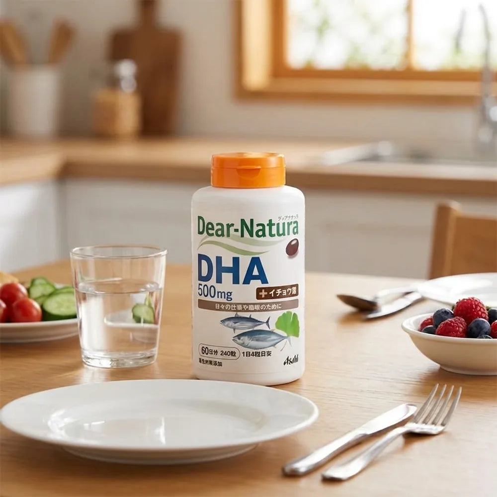 Dear-Natura DHA + Ginkgo Leaf Extract 60-Day Supply (240 Capsules product lifestyle scene